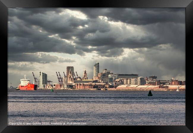 Liverpool ships and clouds Framed Print by Ben Delves
