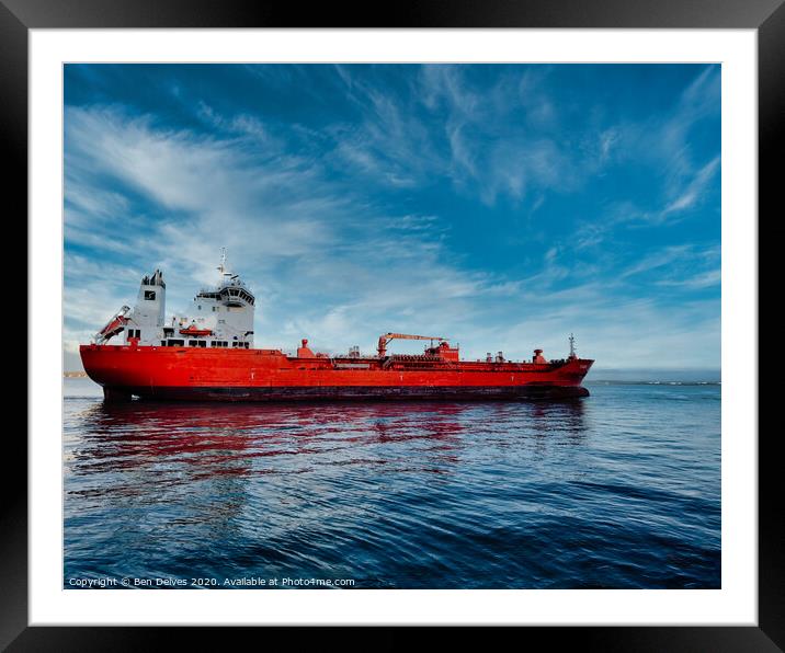 Red Ship on the River Mersey Framed Mounted Print by Ben Delves
