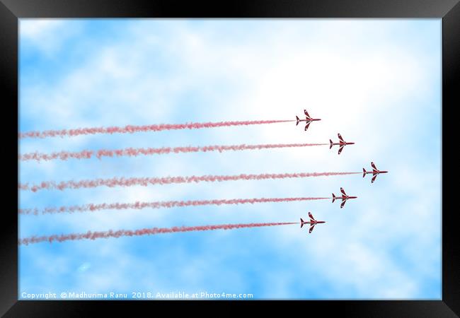 Red Arrows at RIAT, UK Framed Print by Madhurima Ranu
