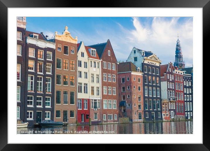 Amsterdam Canal House Framed Mounted Print by Madhurima Ranu