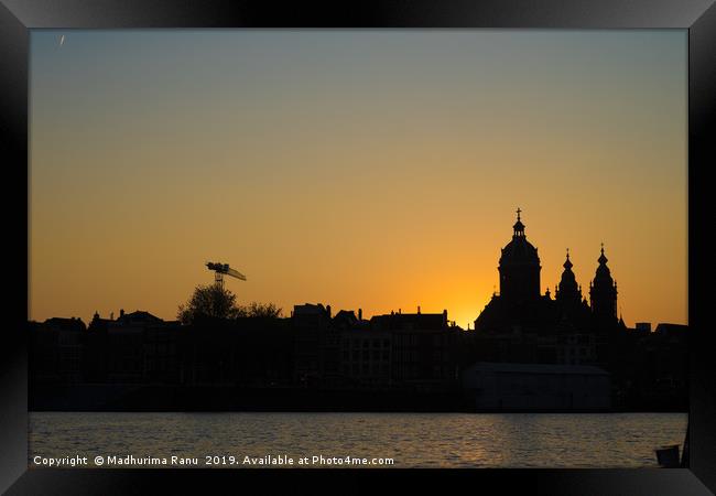 Sunset over Amsterdam Framed Print by Madhurima Ranu