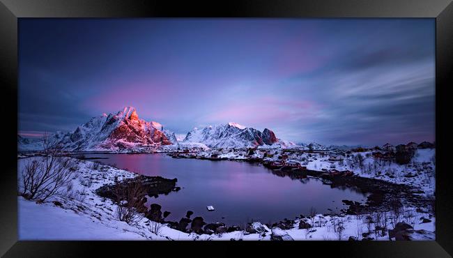 Sunrise in Lofoten Framed Print by Lukasz Lukomski