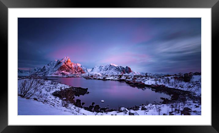 Sunrise in Lofoten Framed Mounted Print by Lukasz Lukomski