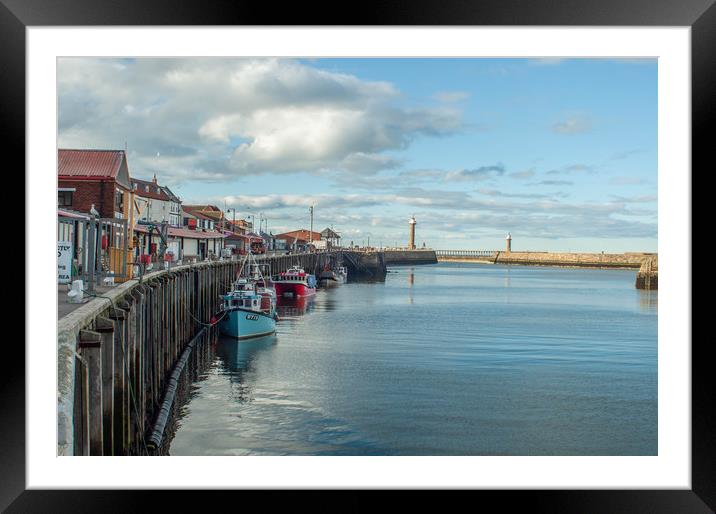 whitby harbour Framed Mounted Print by Rob Farrell