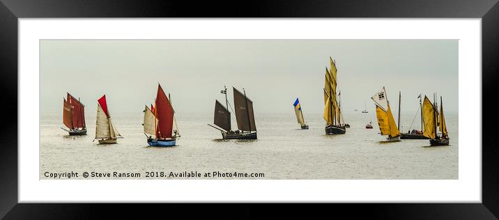 Old Sailing Luggers at Sea Framed Mounted Print by Steve Ransom