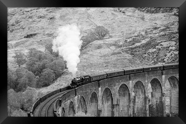 Glenfinnan viaduct Jacobite steam train Framed Print by stuart bingham