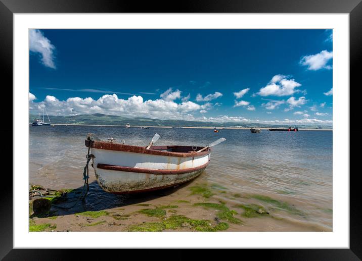 Boats and sky at aberdovey Framed Mounted Print by stuart bingham