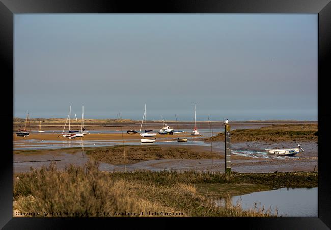 Tranquil Seascape at Brancaster Harbour Framed Print by Heidi Hennessey