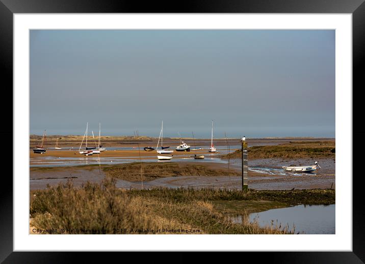 Tranquil Seascape at Brancaster Harbour Framed Mounted Print by Heidi Hennessey