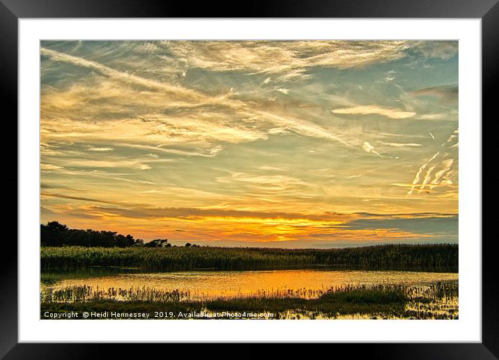 Radiant Sky over Brancaster Marsh Framed Mounted Print by Heidi Hennessey