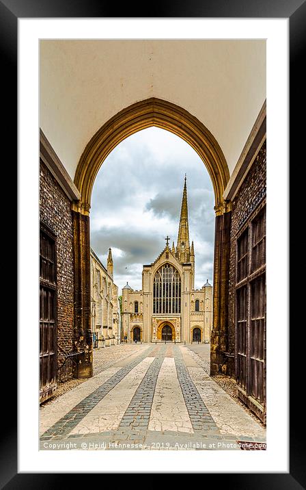Majestic Norwich Cathedral viewed from Erpingham G Framed Mounted Print by Heidi Hennessey