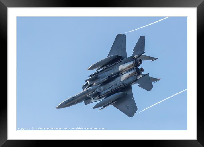 F15 Strike Eagle Framed Mounted Print by Graham Hazlegreaves