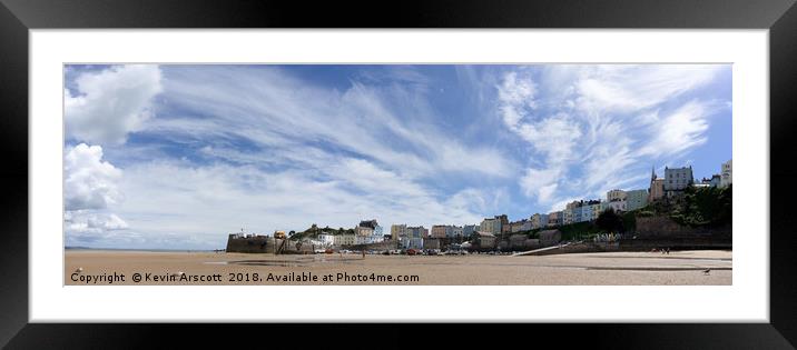 Tenby Panorama Framed Mounted Print by Kevin Arscott