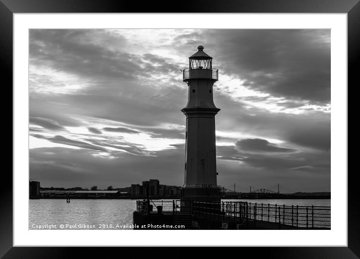 Newhaven Harbour Edinburgh At Night Framed Mounted Print by Paul Gibson