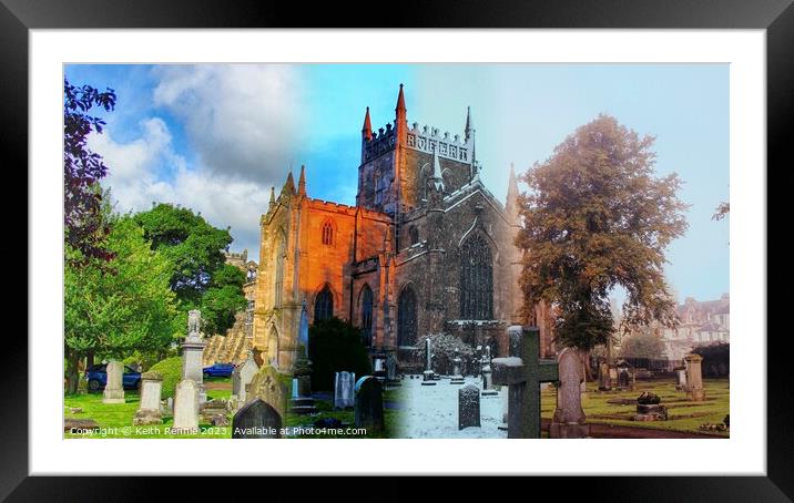 Dunfermline Abbey - 4 Seasons Framed Mounted Print by Keith Rennie
