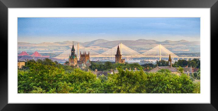 Three Bridges and an Abbey Framed Mounted Print by Keith Rennie