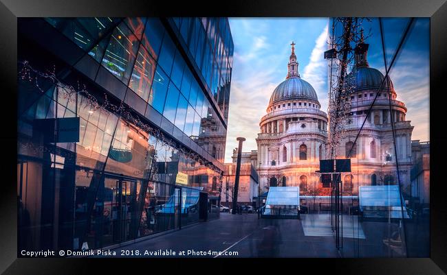 St Paul Cathedral At Sunset Framed Print by Dominik Piska