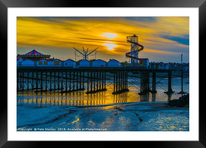 Herne Bay Pier Sunset Framed Mounted Print by Pete Stanley 