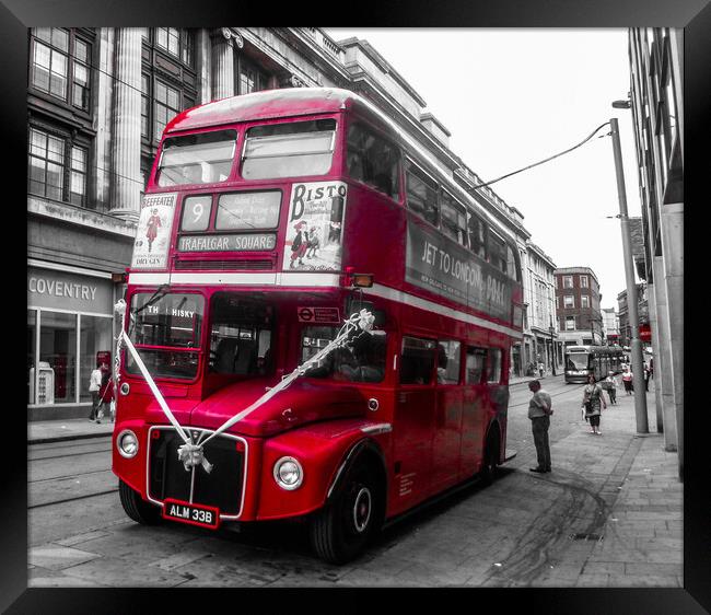 Iconic London Bus in Nottingham Framed Print by Simon Hill