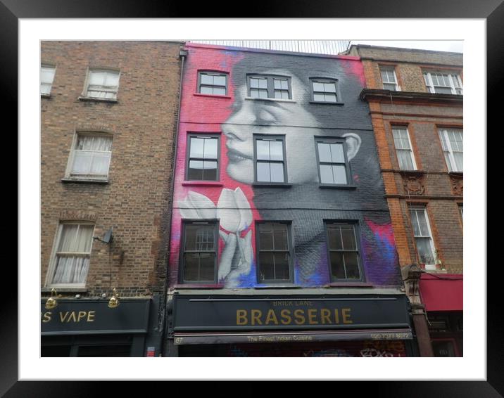 Vibrant Brick Lane Graffiti Framed Mounted Print by Simon Hill