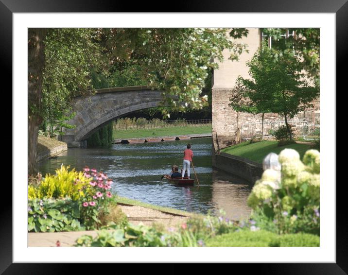 Serene Punt Ride on River Cam Framed Mounted Print by Simon Hill