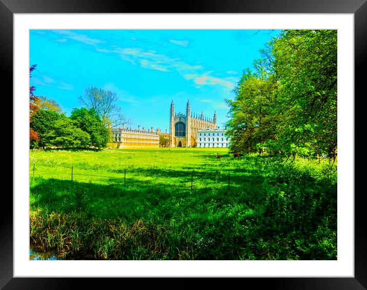 Majestic Kings College in Cambridge Framed Mounted Print by Simon Hill