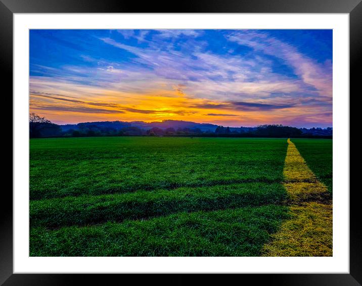 Majestic Sunrise over Rivey Hill Framed Mounted Print by Simon Hill