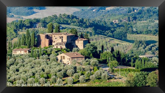 Country villa in the hills near Florence, Italy Framed Print by Andrew Shaw