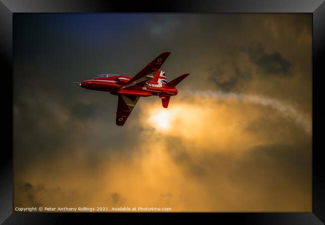 Red Arrow Framed Print by Peter Anthony Rollings