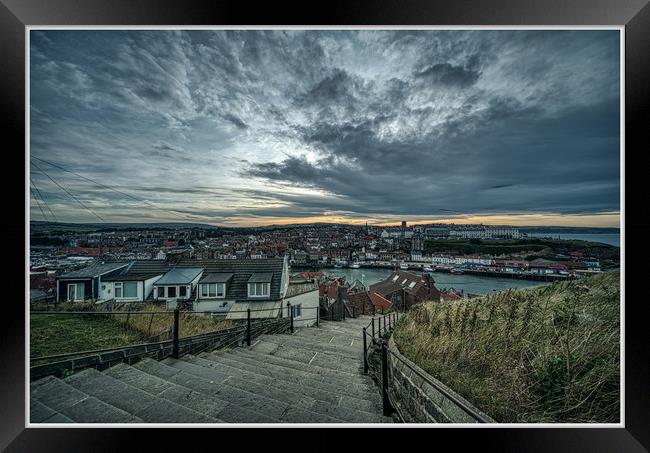 Whitby Nightfall Framed Print by Peter Anthony Rollings