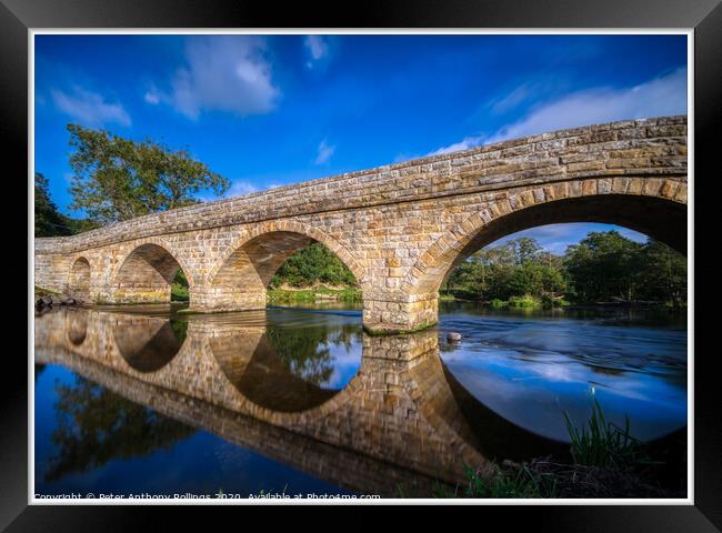 Bridge over Coquet  Framed Print by Peter Anthony Rollings