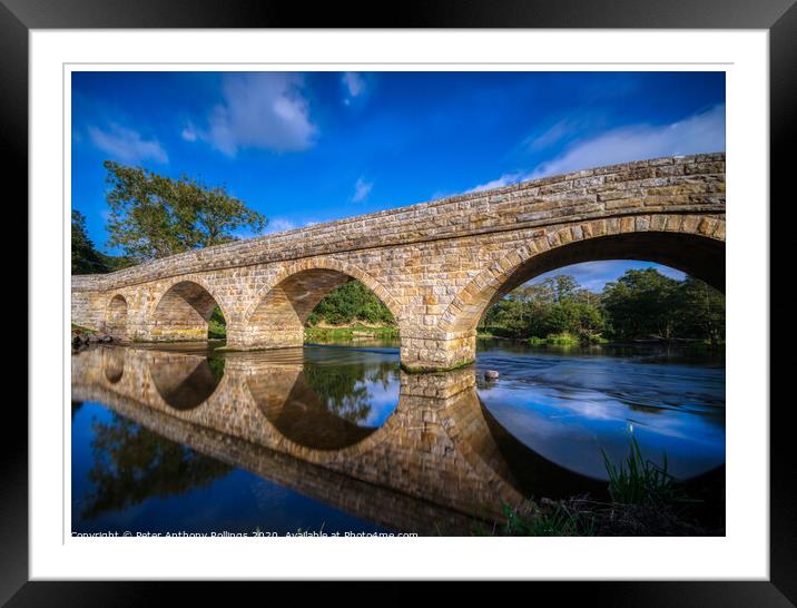 Bridge over Coquet  Framed Mounted Print by Peter Anthony Rollings