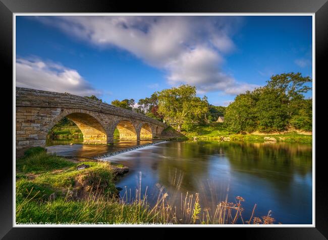 Bridge over Coquet  Framed Print by Peter Anthony Rollings