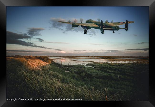 Lancaster Over Fishtoft Framed Print by Peter Anthony Rollings