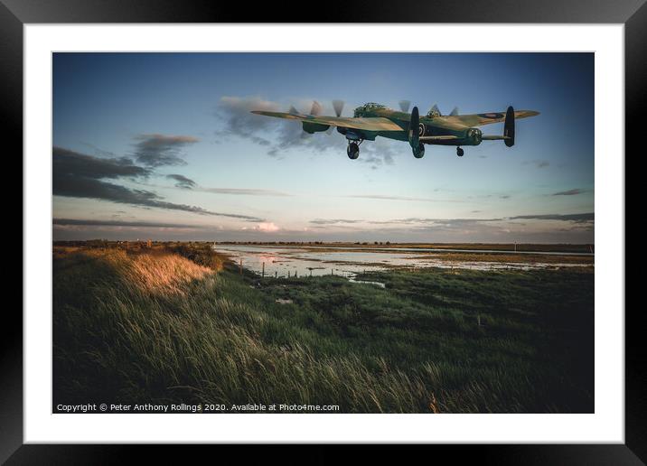 Lancaster Over Fishtoft Framed Mounted Print by Peter Anthony Rollings