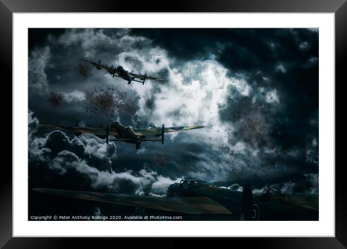 Cloud Breaks, Flak Rises Framed Mounted Print by Peter Anthony Rollings