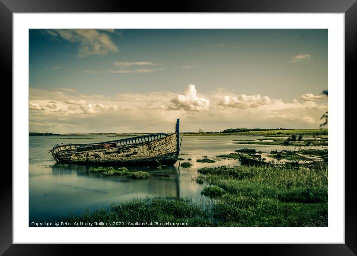 Maldon Wreck Framed Mounted Print by Peter Anthony Rollings