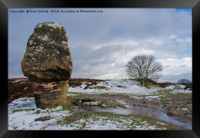 Cork Stone on the Moor Framed Print by Sion Dafydd