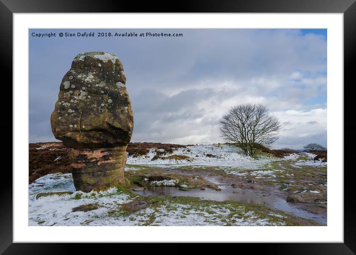Cork Stone on the Moor Framed Mounted Print by Sion Dafydd