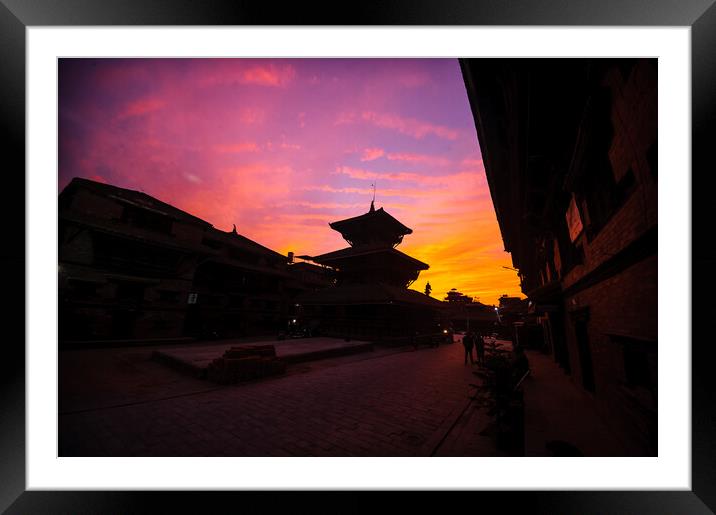 Serene Sunset at Dattatreya Square Framed Mounted Print by Jayaram Prajapati