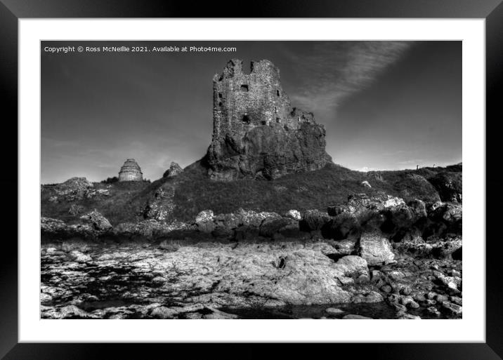 Majestic Dunure Castle on the rugged Ayrshire coas Framed Mounted Print by Ross McNeillie