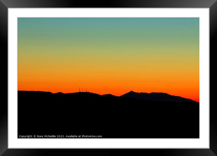 Majestic Sunset over the Isle of Arran Framed Mounted Print by Ross McNeillie