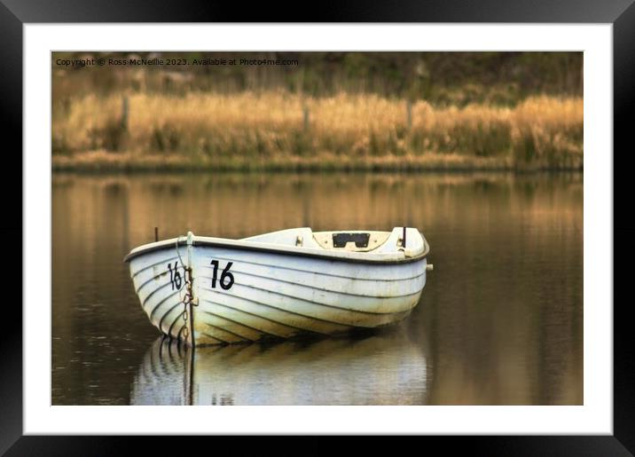 Small rowing boat Framed Mounted Print by Ross McNeillie