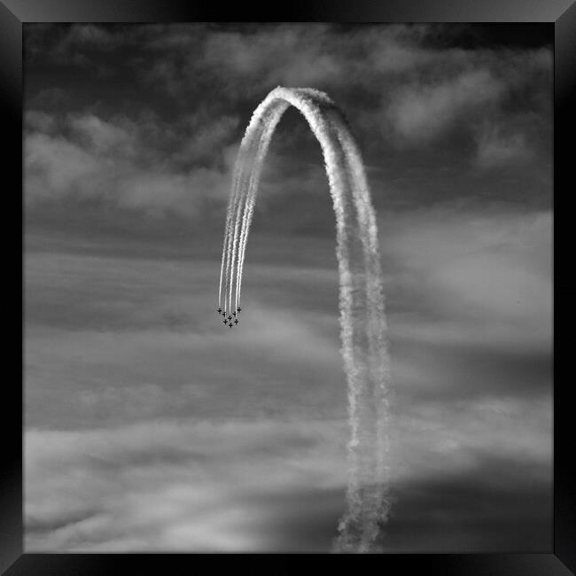The Red Arrows in Monochrome Framed Print by Ross McNeillie