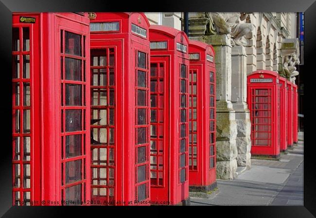 Red Phone Boxes Iconic British Nostalgia Framed Print by Ross McNeillie