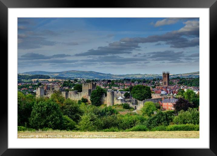 Majestic view of Ludlows medieval town Framed Mounted Print by Ross McNeillie