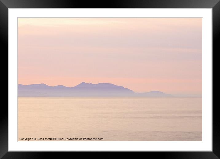 Isle of Arran Silhouette  Framed Mounted Print by Ross McNeillie