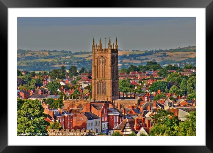 Majestic view of Ludlows St Laurence Church Framed Mounted Print by Ross McNeillie