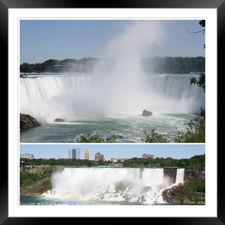Niagara Falls, Ontario and New York United States  Framed Mounted Print by Michael Butler