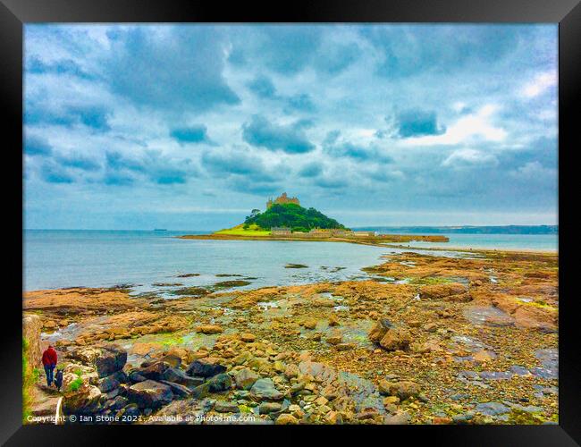 Low tide at Saint Michael’s Mount  Framed Print by Ian Stone